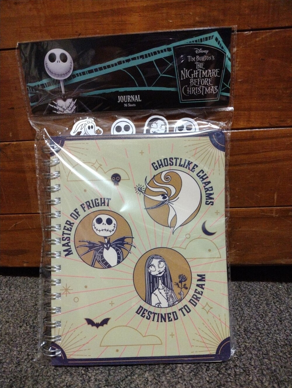 Disney The Nightmare Before Christmas Pale Yellow Spiral Journal - Jack & Sally